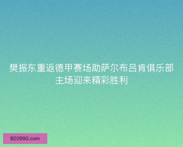 樊振东重返德甲赛场助萨尔布吕肯俱乐部主场迎来精彩胜利