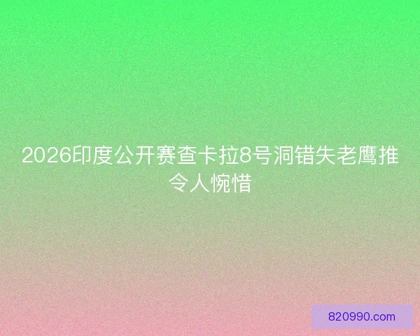 2026印度公开赛查卡拉8号洞错失老鹰推令人惋惜