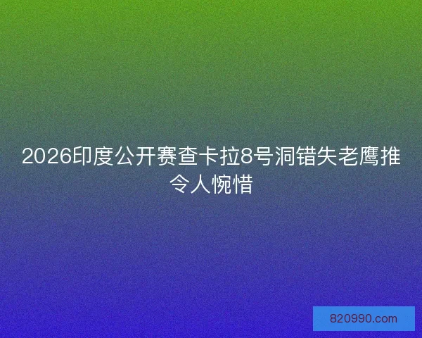 2026印度公开赛查卡拉8号洞错失老鹰推令人惋惜